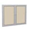 Ghent Enclosed Bulletin Board, 2 Door, Fabric, 3 ft H x 5 ft W, Beige PA23660F-90 - alternate 1